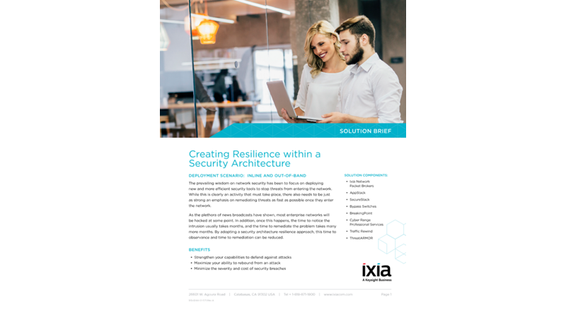 Creating Resilience Within A Security Architecture